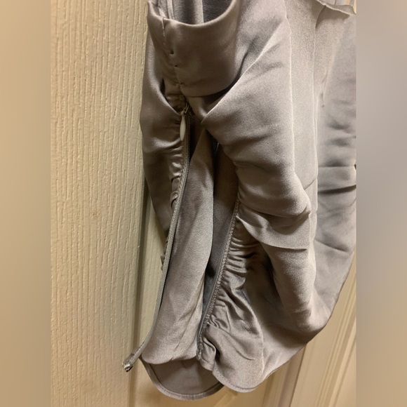 NWT Silk-like silver cowl neck spaghetti strap with strap across - Picture 4 of 4